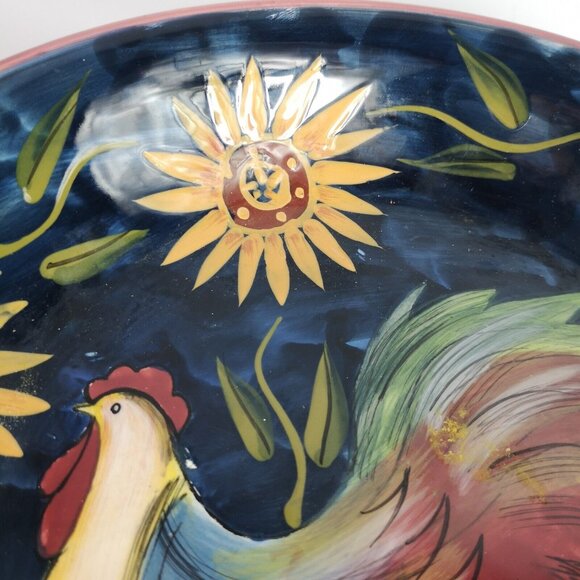 2 Susan Winget Certified International Sunrise Rooster Dishes Bowls 9.25" - Picture 6 of 8